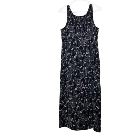CDC Petites Floral Maxi Dress Women's Size 4 Multicolor Sleeveless Overall Strap - Picture 2 of 8